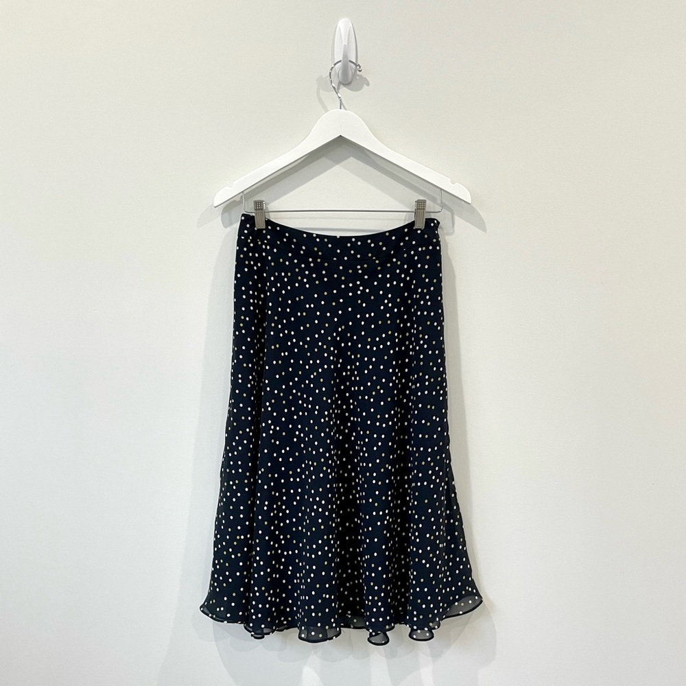 Jones New York Collection Black Polka Dot Skater Skirt